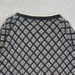 MEN'S VINTAGE 1990S PATTERNED KNITTED JUMPER - X-LARGE