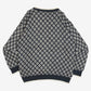 MEN'S VINTAGE 1990S PATTERNED KNITTED JUMPER - X-LARGE