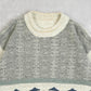 MEN'S VINTAGE 1990S STRIPED STRUCTURED KNITTED JUMPER - LARGE