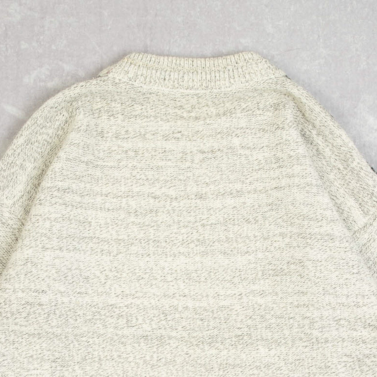 MEN'S VINTAGE 1990S STRIPED STRUCTURED KNITTED JUMPER - LARGE