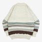 MEN'S VINTAGE 1990S STRIPED STRUCTURED KNITTED JUMPER - LARGE