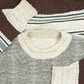 MEN'S VINTAGE 1990S STRIPED STRUCTURED KNITTED JUMPER - LARGE