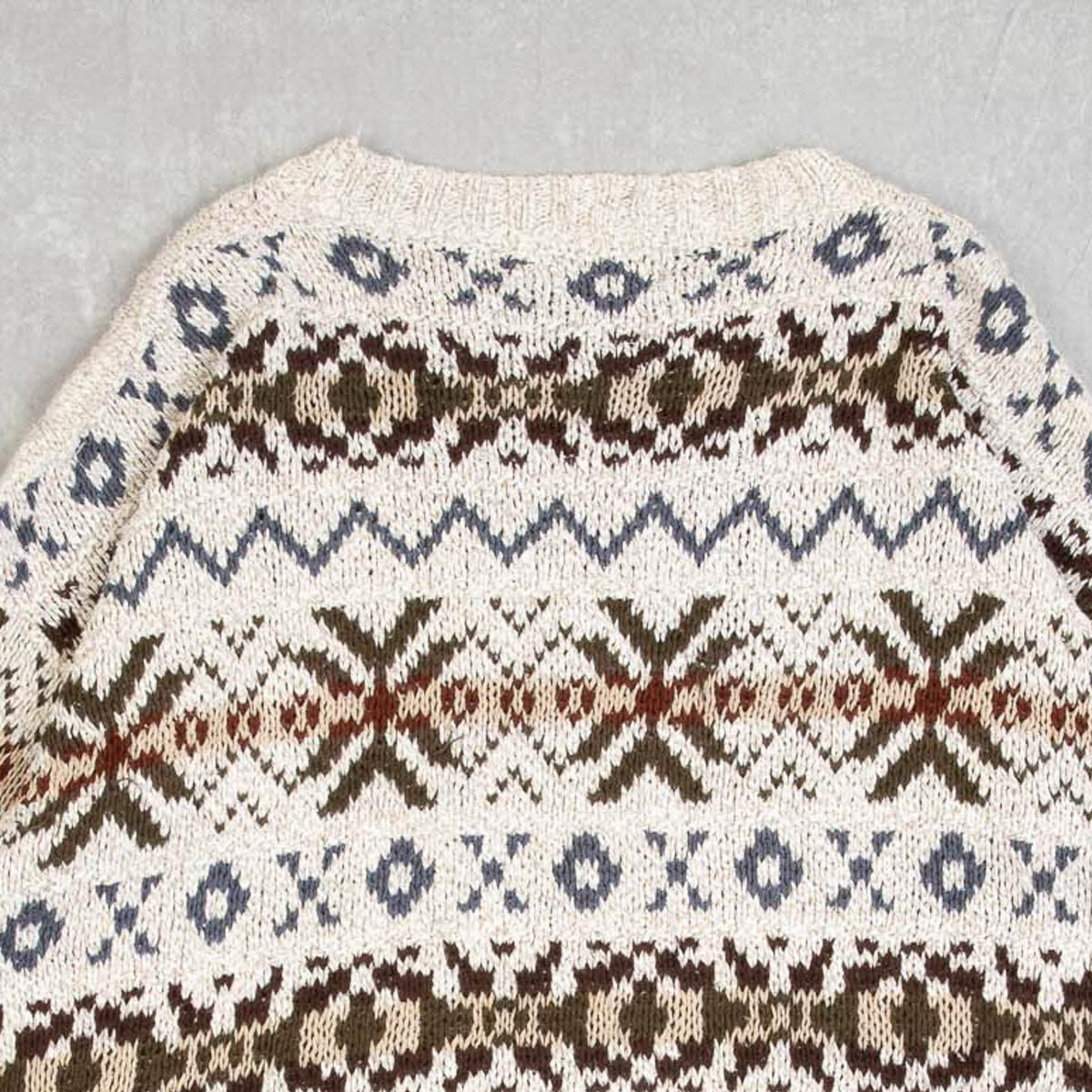 MEN'S VINTAGE 1990S STRUCTURED PATTERNED KNITTED JUMPER - X-LARGE