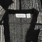 MEN'S VINTAGE 1990S GRID STRIPED KNITTED CARDIGAN - MEDIUM