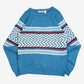 MEN'S VINTAGE 1980S PATTERNED KNITTED JUMPER - LARGE