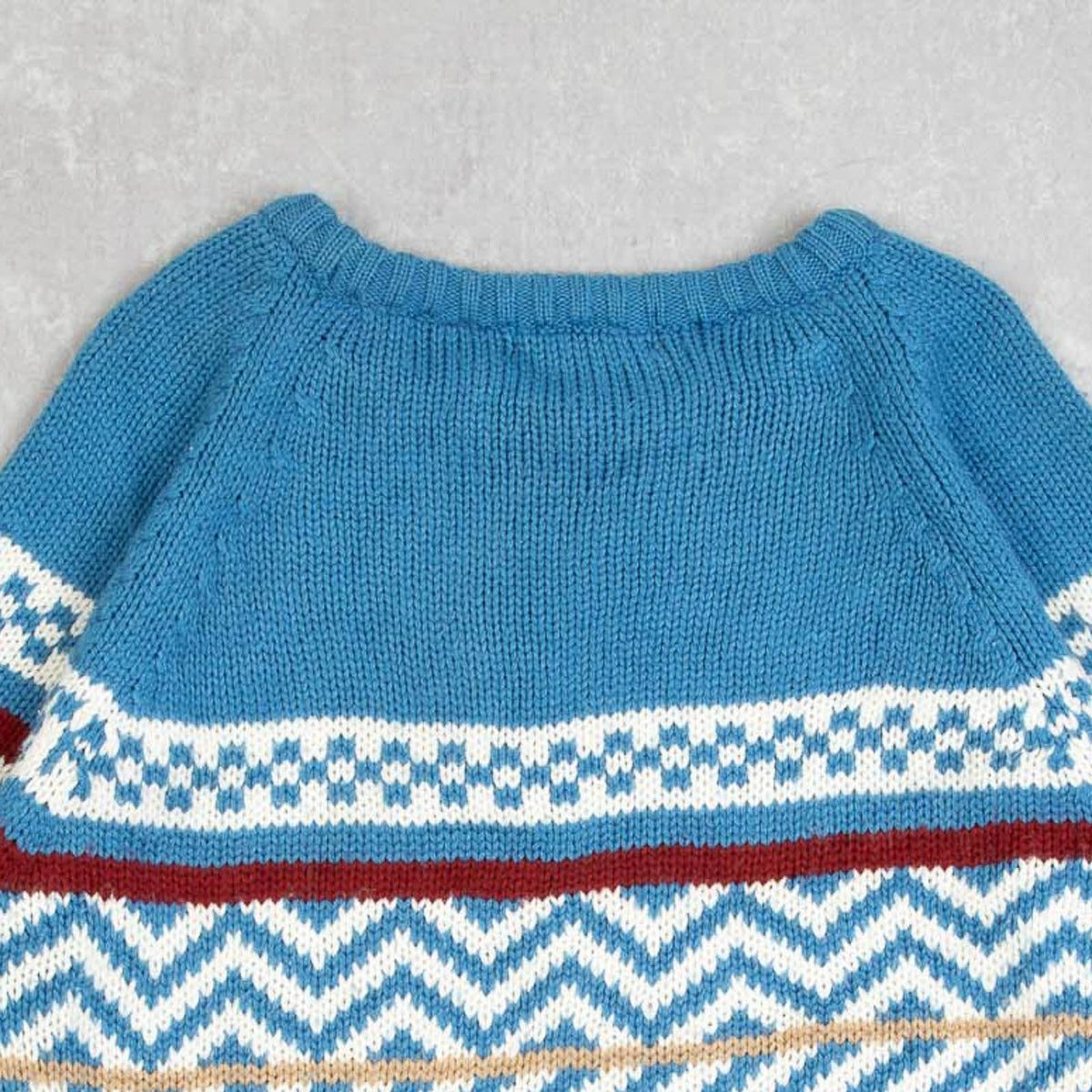 MEN'S VINTAGE 1980S PATTERNED KNITTED JUMPER - LARGE