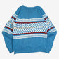 MEN'S VINTAGE 1980S PATTERNED KNITTED JUMPER - LARGE