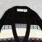 MEN'S VINTAGE 1980S STRUCTURED PATTERNED KNITTED CARDIGAN - MEDIUM
