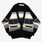 MEN'S VINTAGE 1980S STRUCTURED PATTERNED KNITTED CARDIGAN - MEDIUM