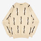 MEN'S VINTAGE 1990S STRUCTURED PATTERNED KNITTED JUMPER - SMALL