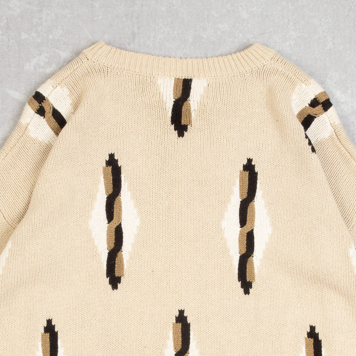 MEN'S VINTAGE 1990S STRUCTURED PATTERNED KNITTED JUMPER - SMALL
