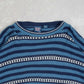 WOMEN'S VINTAGE 1990S STRIPED PATTERNED KNITTED JUMPER - X-LARGE