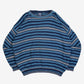 WOMEN'S VINTAGE 1990S STRIPED PATTERNED KNITTED JUMPER - X-LARGE