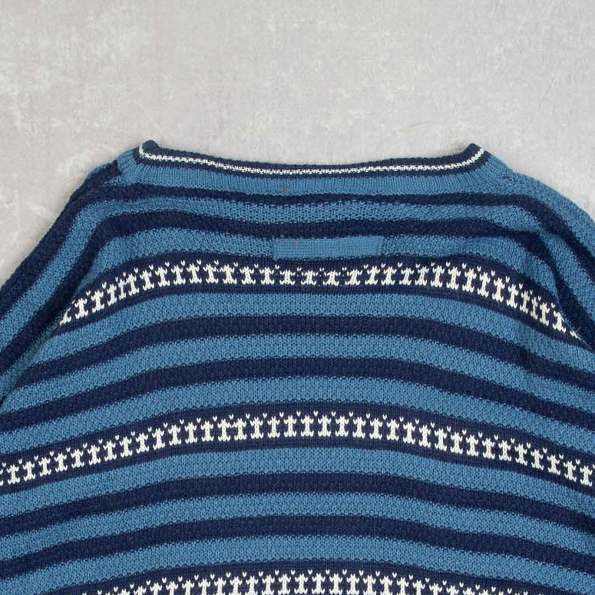 WOMEN'S VINTAGE 1990S STRIPED PATTERNED KNITTED JUMPER - X-LARGE