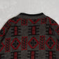 MEN'S VINTAGE 1980S PATTERNED KNITTED JUMPER - LARGE