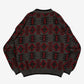MEN'S VINTAGE 1980S PATTERNED KNITTED JUMPER - LARGE