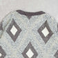 MEN'S VINTAGE 1980S DIAMOND PATTERNED KNITTED JUMPER - LARGE