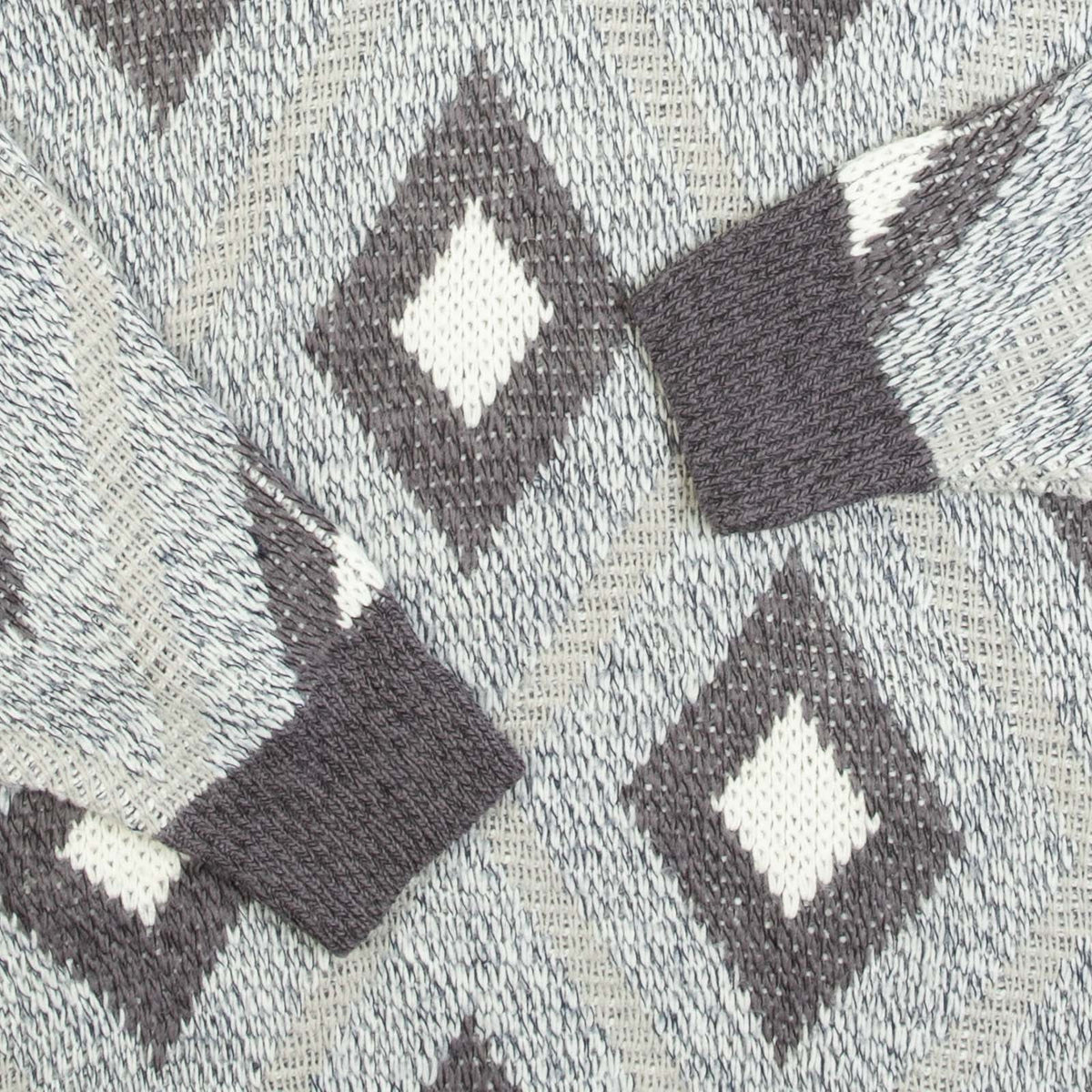 MEN'S VINTAGE 1980S DIAMOND PATTERNED KNITTED JUMPER - LARGE