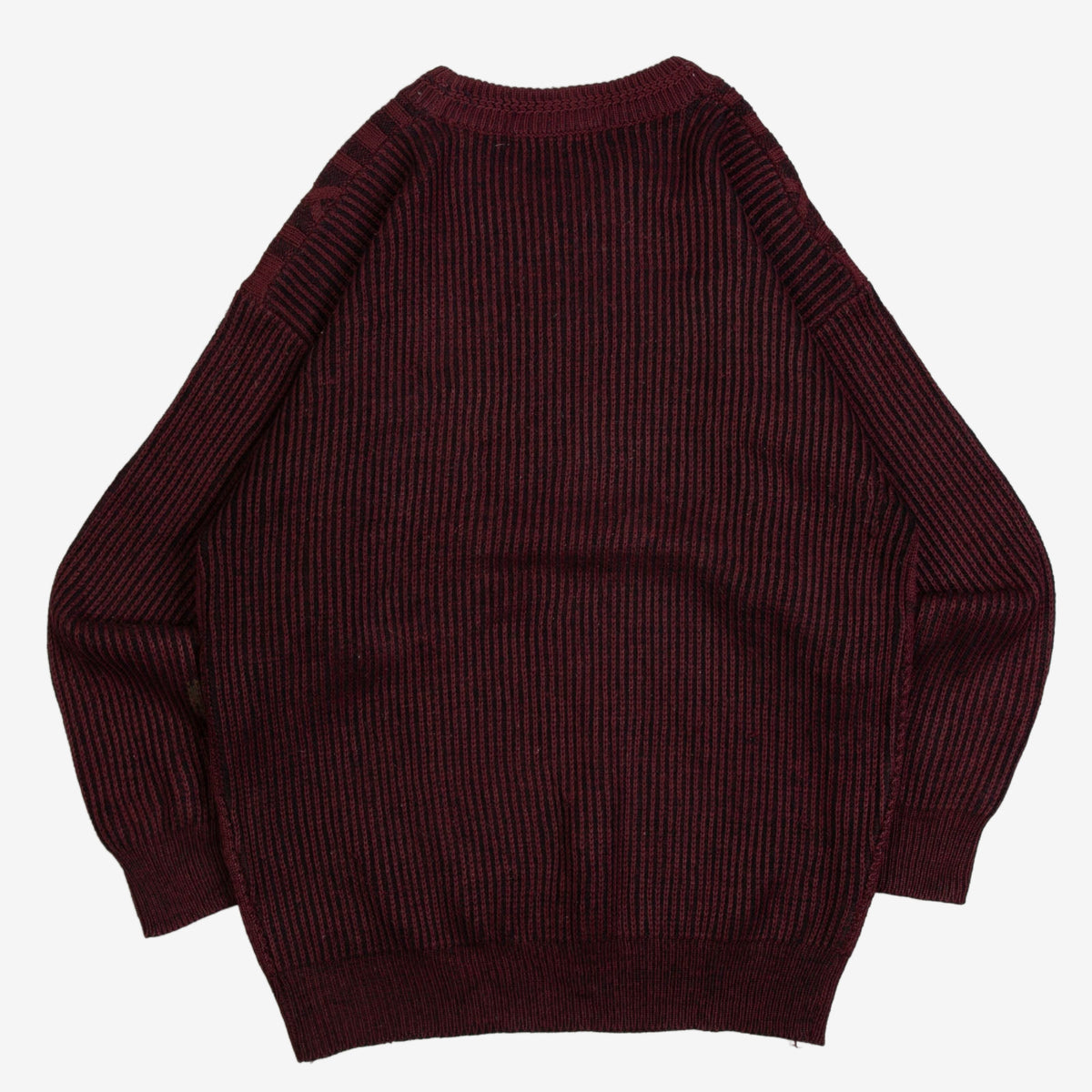 MEN'S VINTAGE 1980S STRUCTURED RIBBED KNITTED JUMPER - MEDIUM