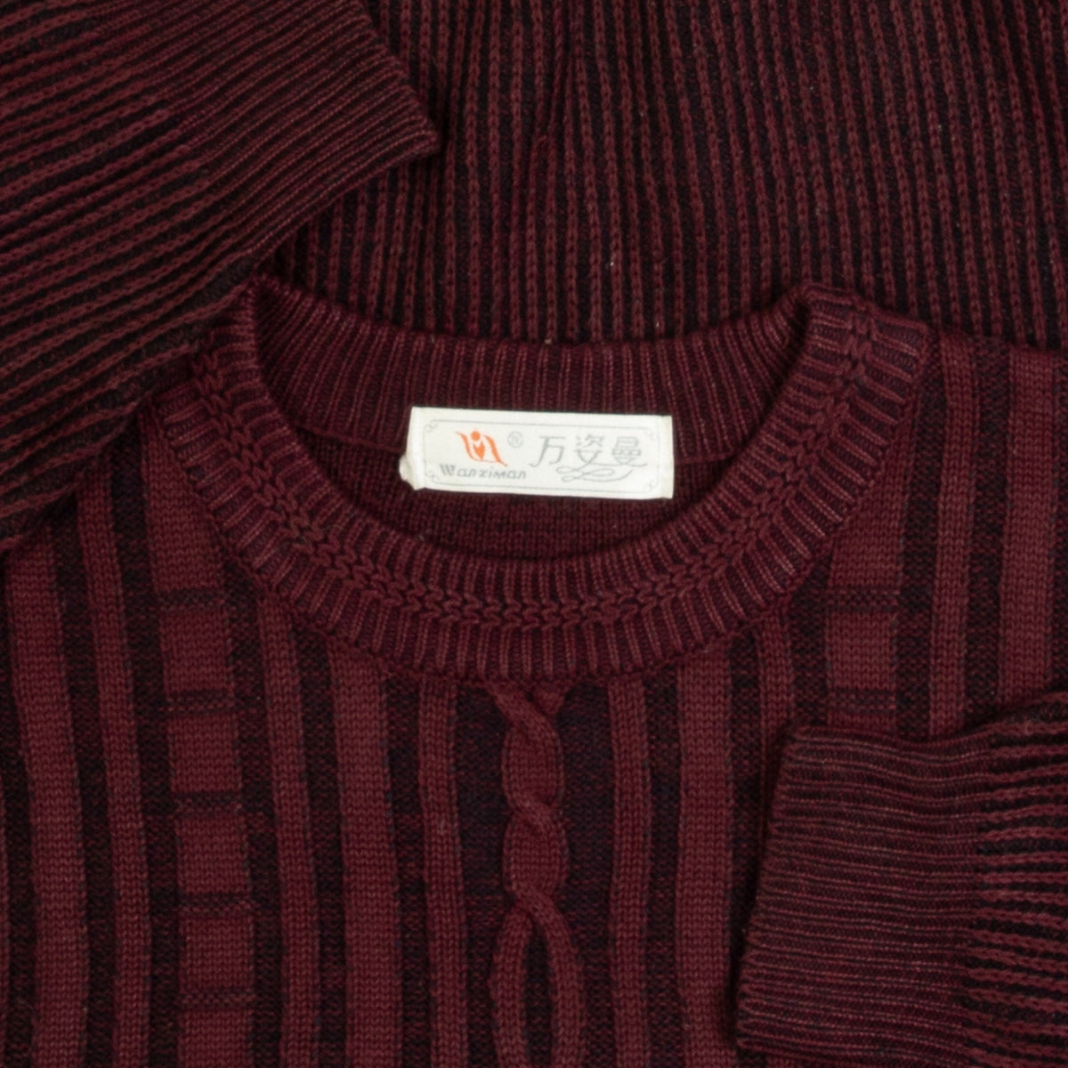 MEN'S VINTAGE 1980S STRUCTURED RIBBED KNITTED JUMPER - MEDIUM