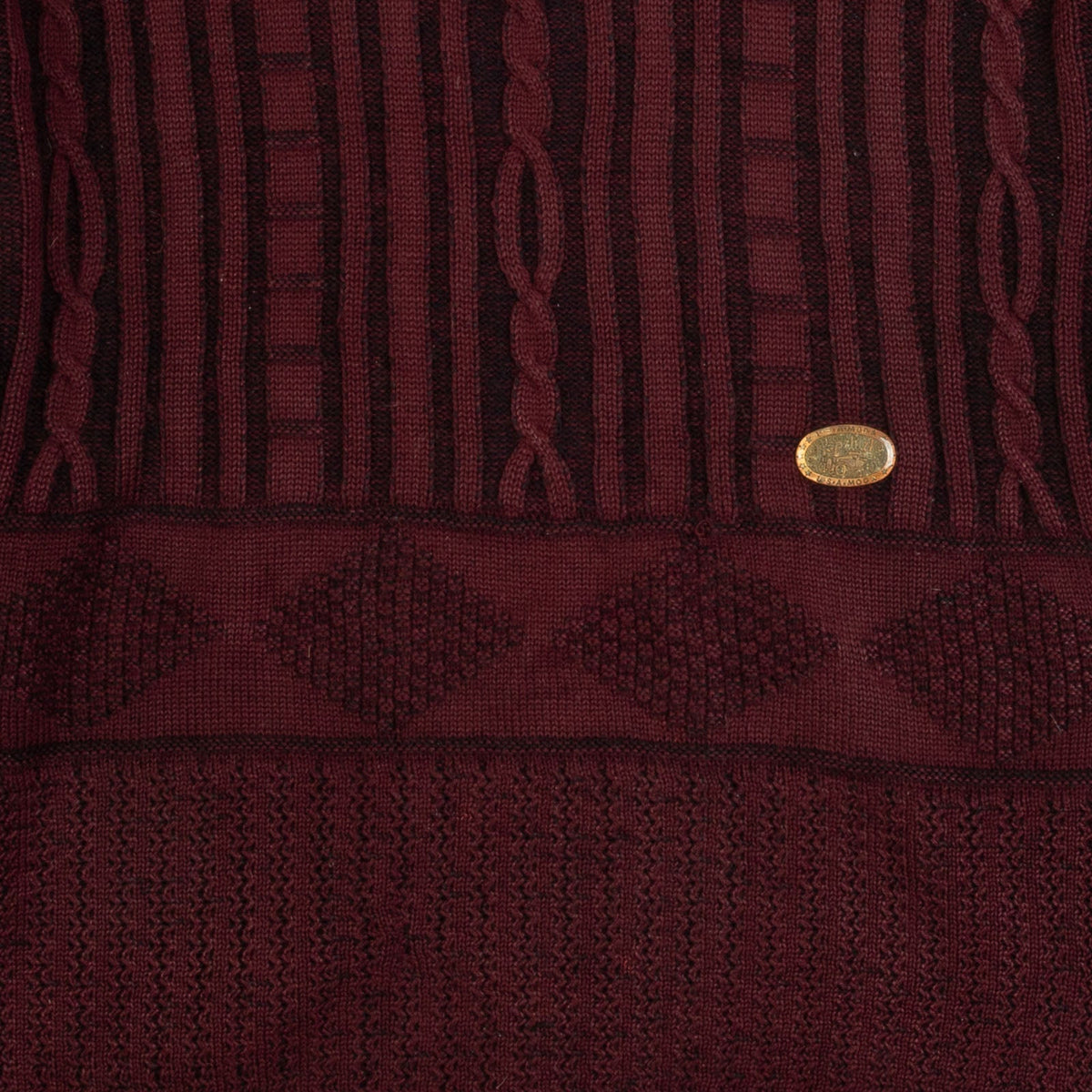 MEN'S VINTAGE 1980S STRUCTURED RIBBED KNITTED JUMPER - MEDIUM
