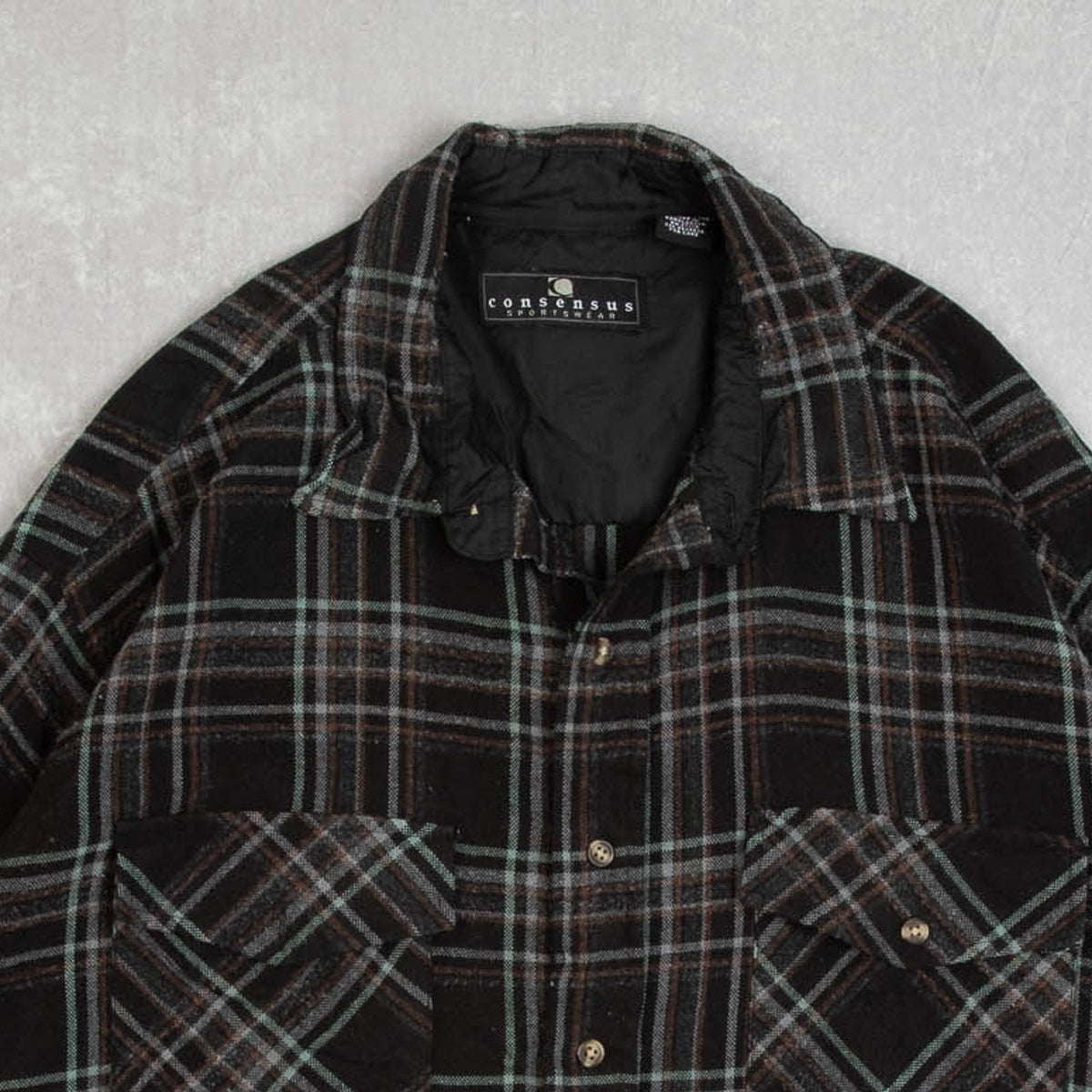 MEN'S VINTAGE 1990S WOOL STYLE CHECKED SHIRT - X-LARGE