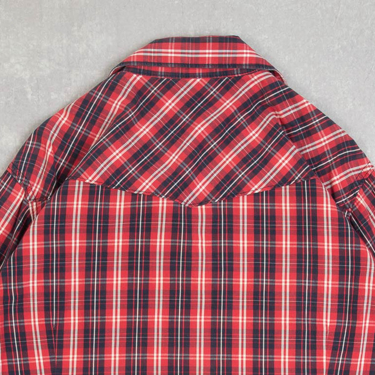 MEN'S VINTAGE TRUE RELIGION CHECKED WESTERN SHIRT - XX-LARGE