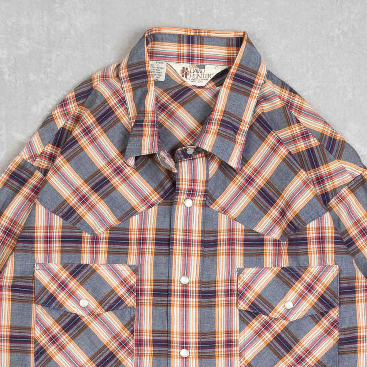 MEN'S VINTAGE 1990S CHECKED WESTERN RODEO SHIRT - LARGE