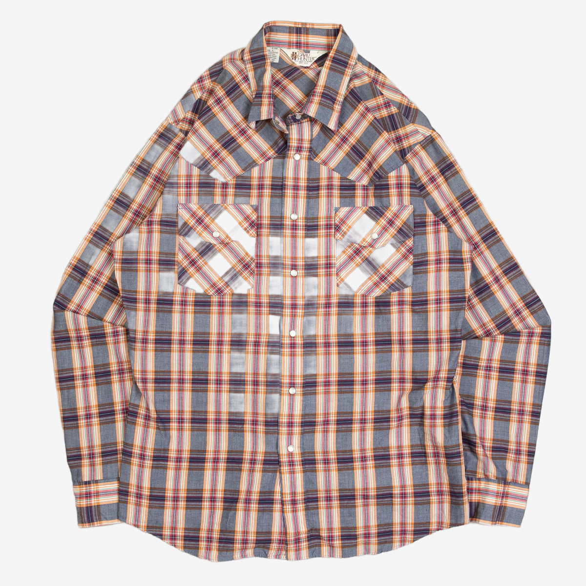 MEN'S VINTAGE 1990S CHECKED WESTERN RODEO SHIRT - LARGE