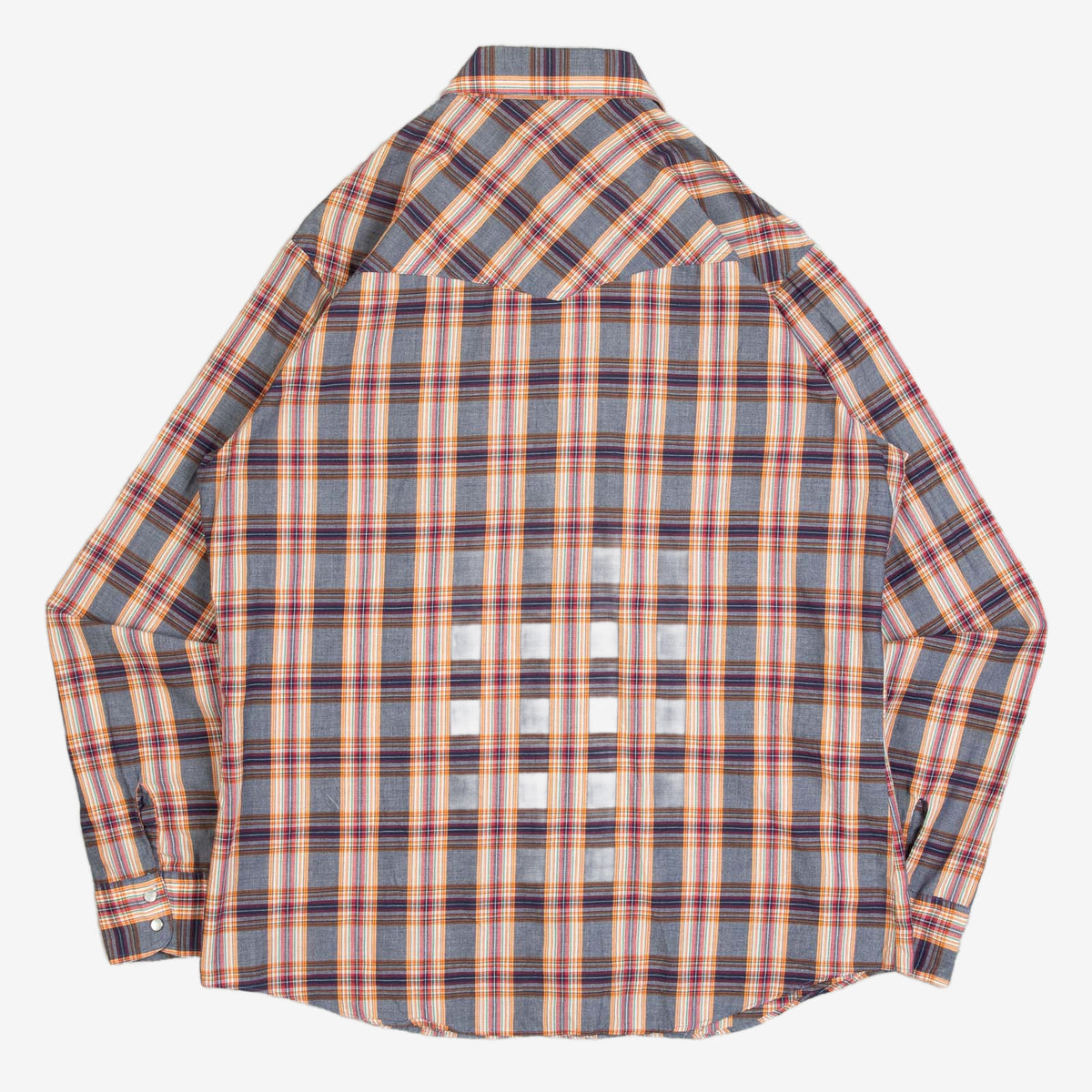 MEN'S VINTAGE 1990S CHECKED WESTERN RODEO SHIRT - LARGE