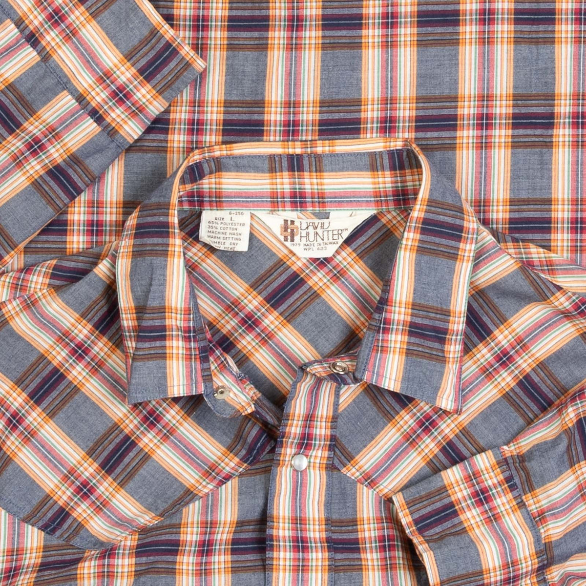 MEN'S VINTAGE 1990S CHECKED WESTERN RODEO SHIRT - LARGE