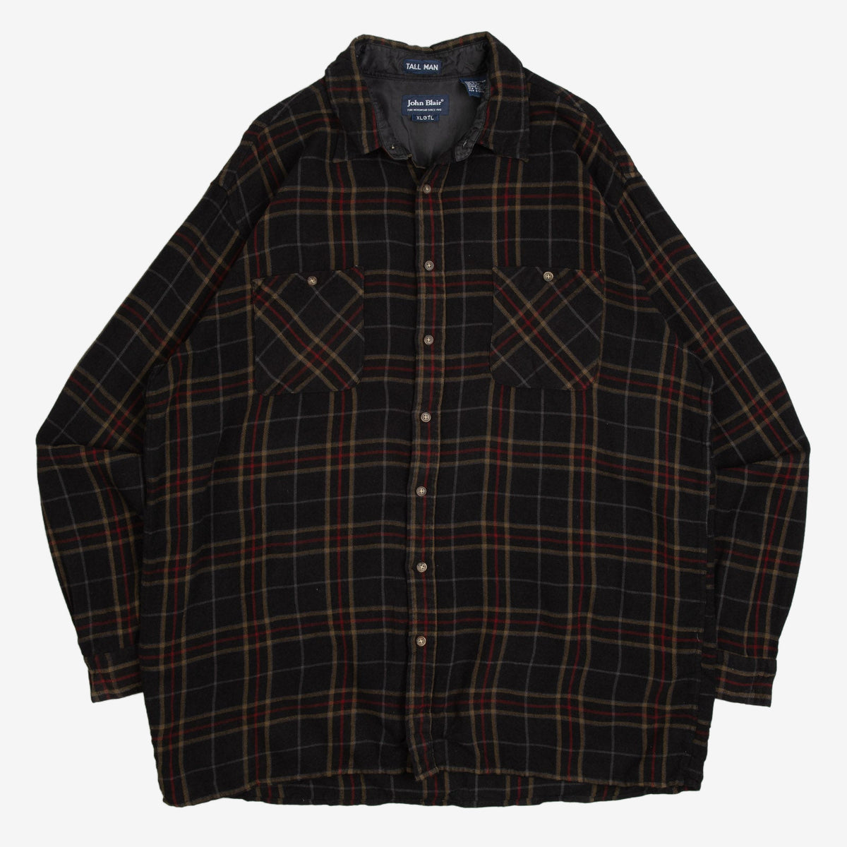 MEN'S VINTAGE WOOL STYLE CHECKED SHIRT - X-LARGE