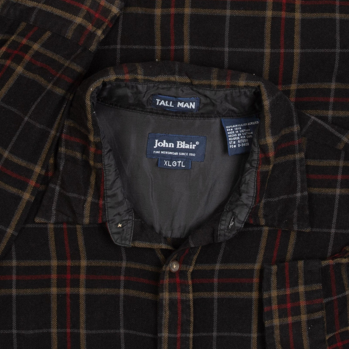MEN'S VINTAGE WOOL STYLE CHECKED SHIRT - X-LARGE