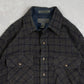 MEN'S VINTAGE CHECKED WOOL STYLE SHIRT - LARGE