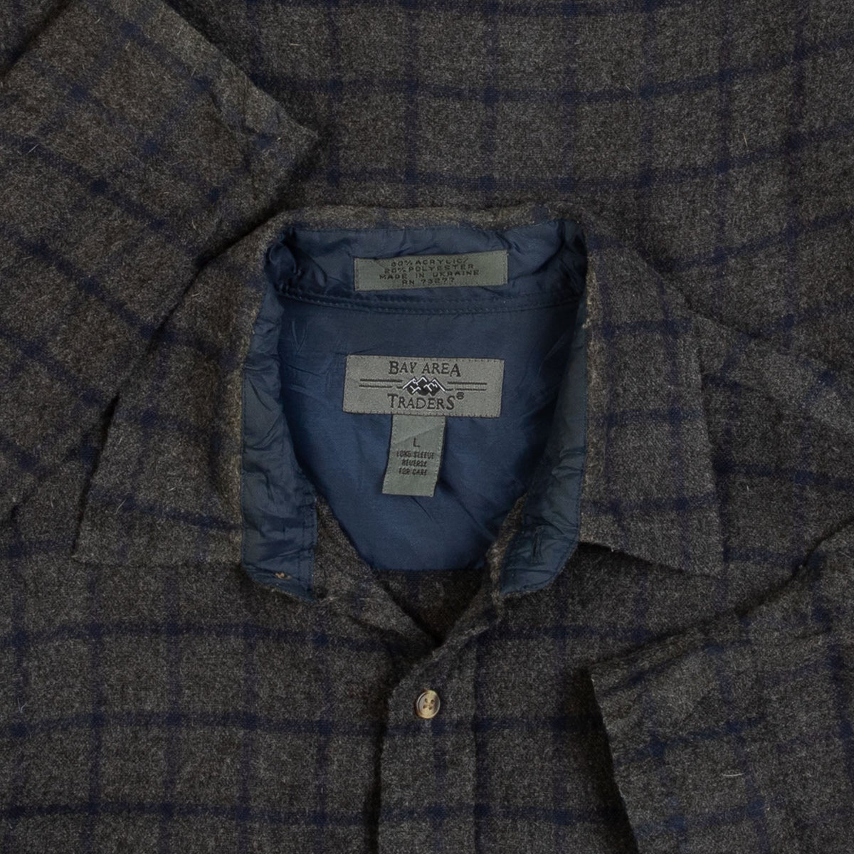 MEN'S VINTAGE CHECKED WOOL STYLE SHIRT - LARGE