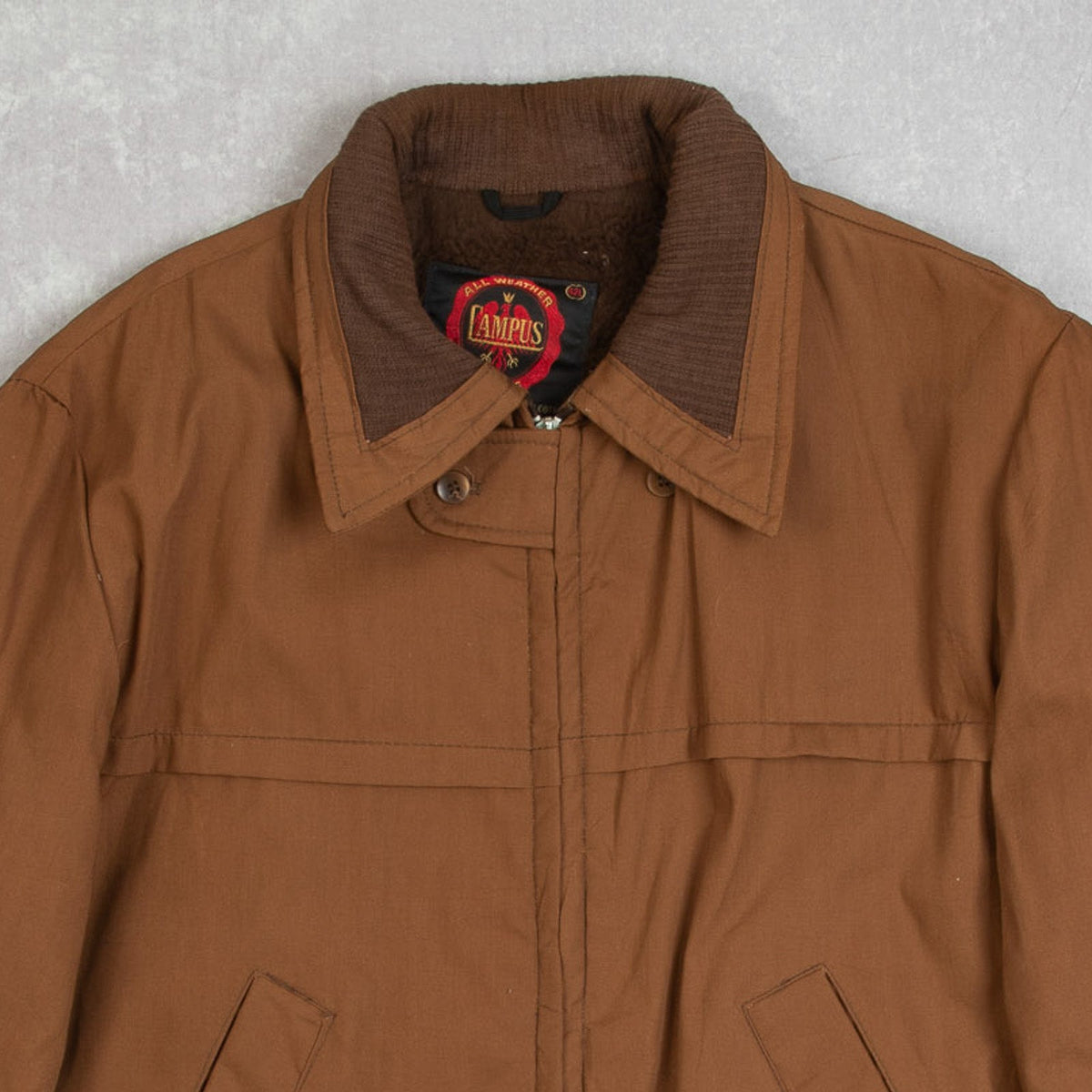 MEN'S VINTAGE 1980S FULL ZIP COLLARED JACKET - LARGE