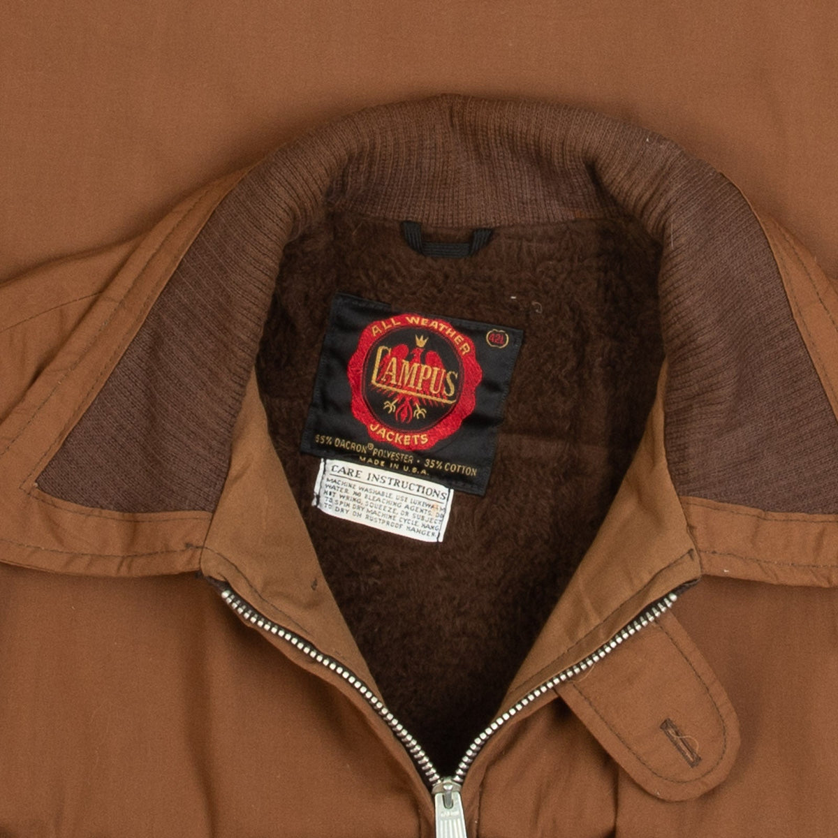 MEN'S VINTAGE 1980S FULL ZIP COLLARED JACKET - LARGE