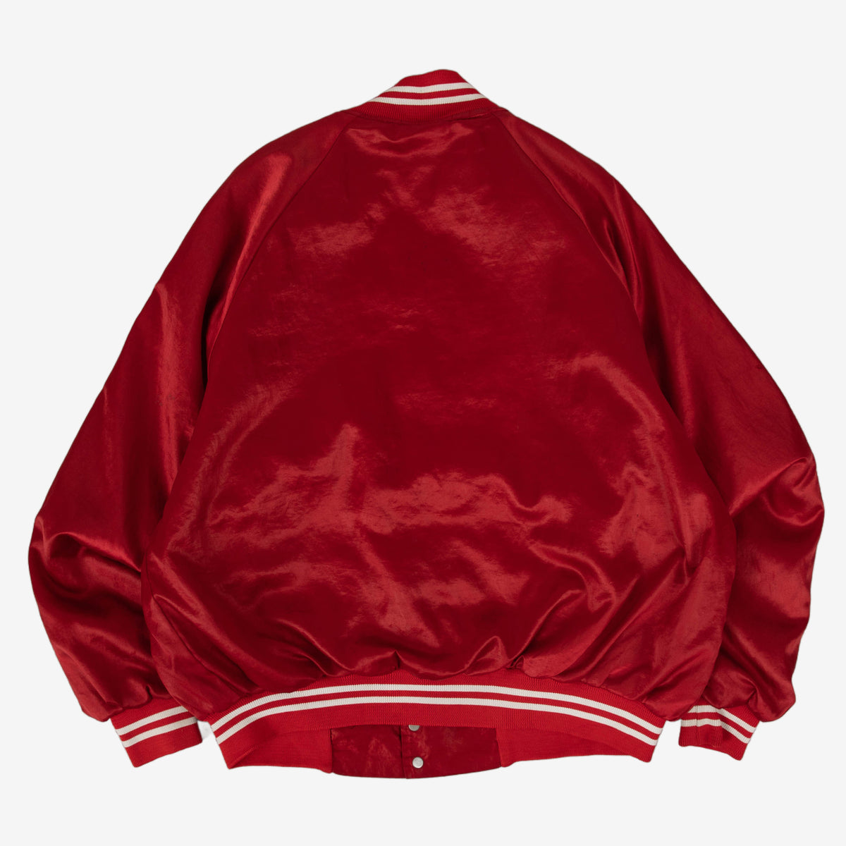MEN'S VINTAGE 1990S TAYSOM CONSTRUCTION SATIN VARSITY JACKET - X-LARGE
