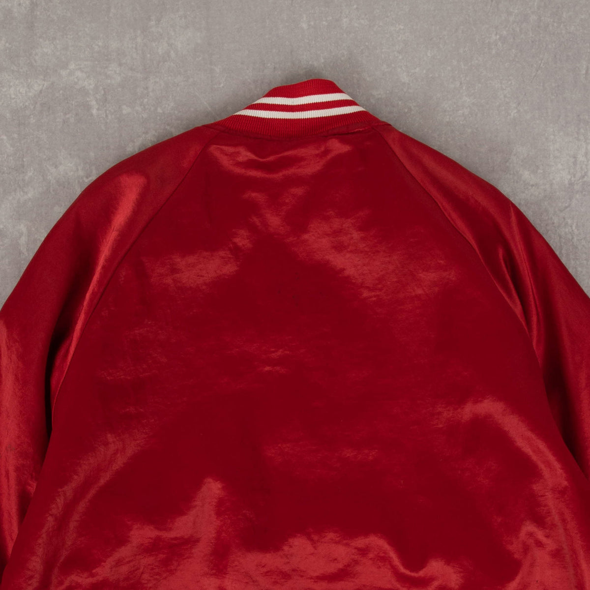 MEN'S VINTAGE 1990S TAYSOM CONSTRUCTION SATIN VARSITY JACKET - X-LARGE