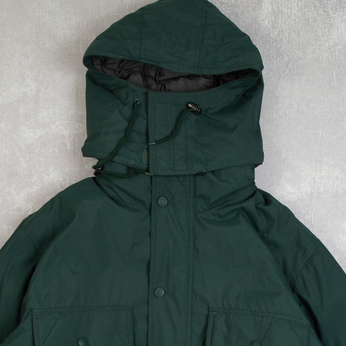 MEN'S VINTAGE 1990S HOODED FULL ZIP PARKA JACKET - LARGE
