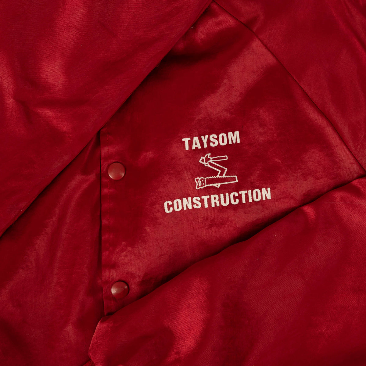 MEN'S VINTAGE 1990S TAYSOM CONSTRUCTION SATIN VARSITY JACKET - X-LARGE