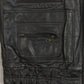 MEN'S VINTAGE 1990S LEATHER UTILITY VEST JACKET - SMALL
