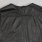 MEN'S VINTAGE 1990S LEATHER UTILITY VEST JACKET - SMALL