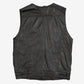 MEN'S VINTAGE 1990S LEATHER UTILITY VEST JACKET - SMALL