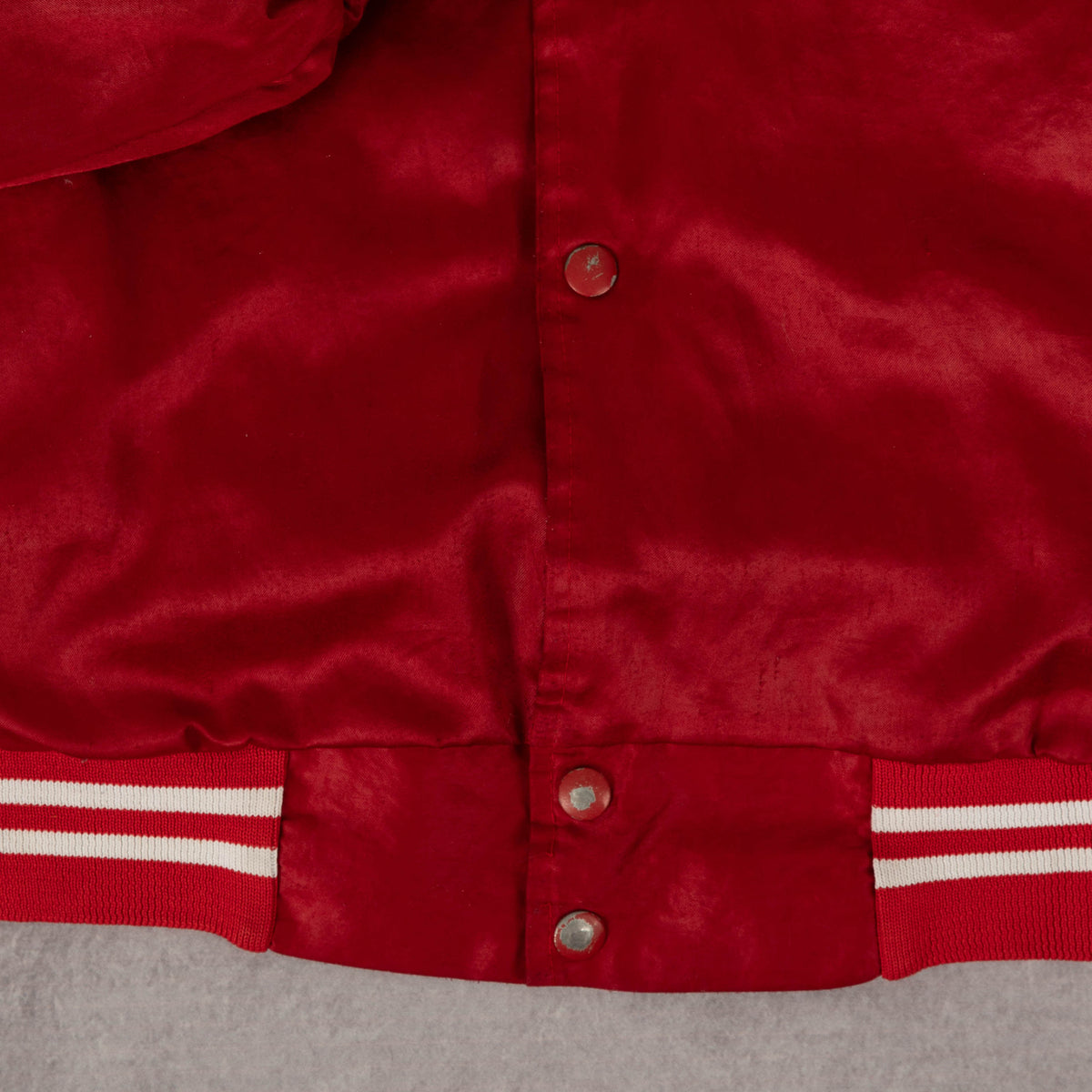 MEN'S VINTAGE 1990S TAYSOM CONSTRUCTION SATIN VARSITY JACKET - X-LARGE