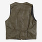 MEN'S VINTAGE 1990S LEATHER VEST FULL ZIP JACKET - MEDIUM
