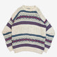 MEN'S VINTAGE 1980S STRUCTURED PATTERNED KNITTED JUMPER - X-LARGE