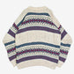 MEN'S VINTAGE 1980S STRUCTURED PATTERNED KNITTED JUMPER - X-LARGE