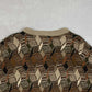 MEN'S VINTAGE 1990S STRUCTURED PATTERNED KNITTED JUMPER - XX-LARGE