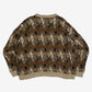 MEN'S VINTAGE 1990S STRUCTURED PATTERNED KNITTED JUMPER - XX-LARGE